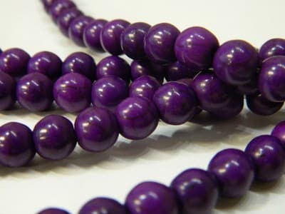 8MM Round Synthetic Indigo Turquoise Beads - Deep Indigo Purple Turquoise - Image 1