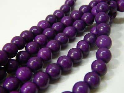8MM Round Synthetic Indigo Turquoise Beads - Deep Indigo Purple Turquoise - Thumbnail 2