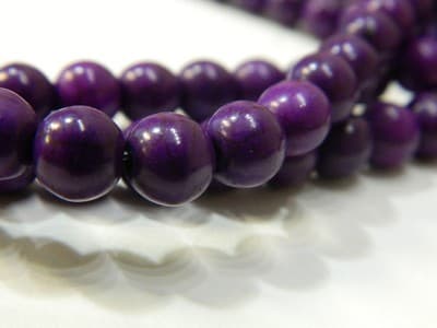 8MM Round Synthetic Indigo Turquoise Beads - Deep Indigo Purple Turquoise - Thumbnail 5