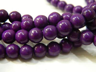 8MM Round Synthetic Indigo Turquoise Beads - Deep Indigo Purple Turquoise - Thumbnail 3