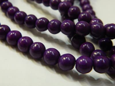 8MM Round Synthetic Indigo Turquoise Beads - Deep Indigo Purple Turquoise - Thumbnail 9