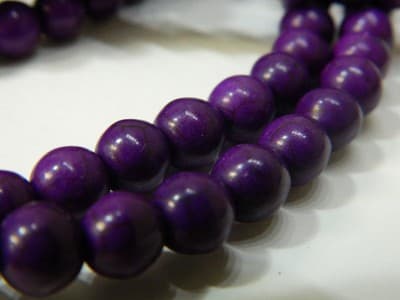 8MM Round Synthetic Indigo Turquoise Beads - Deep Indigo Purple Turquoise - Thumbnail 4