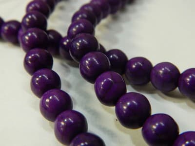 8MM Round Synthetic Indigo Turquoise Beads - Deep Indigo Purple Turquoise - Thumbnail 8