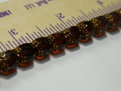 8MM Czech Fire Polished Brown Bols Beads - Brown Transparent Bronze Finish - - Thumbnail 7