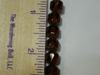 8MM Czech Fire Polished Brown Bols Beads - Brown Transparent Bronze Finish - - Thumbnail 8