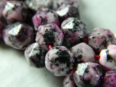 9-10mm Faceted Round Sesame Jasper / Kiwi Jasper Beads - Round Cut - Thumbnail 2