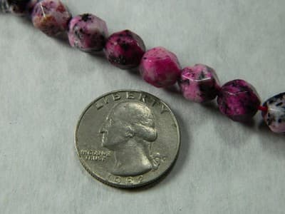 9-10mm Faceted Round Sesame Jasper / Kiwi Jasper Beads - Round Cut - Thumbnail 4
