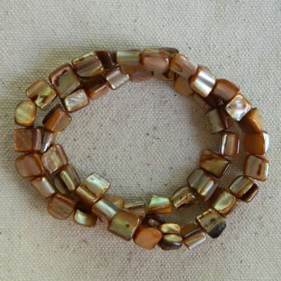 8MM+/- Golden Sienna Eros Shell Beads - Big Shell Chip Beads -Jewelry Making - Thumbnail 4