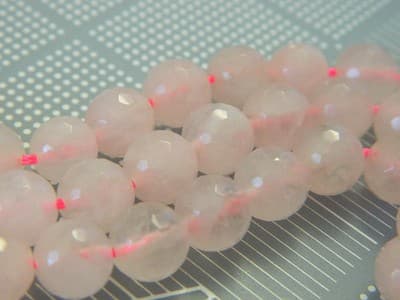 Grade A 8mm Faceted Light Pink Quartz Beads - Gorgeous Rose Pink Beads - Quartz - Image 1