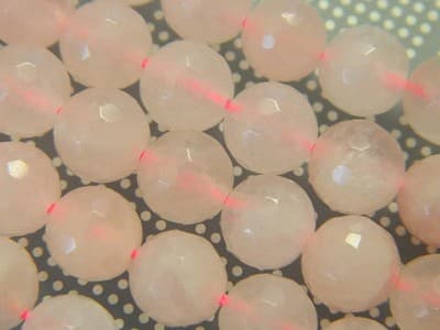Grade A 8mm Faceted Light Pink Quartz Beads - Gorgeous Rose Pink Beads - Quartz - Thumbnail 5
