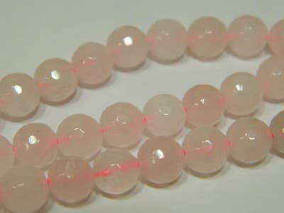 Grade A 8mm Faceted Light Pink Quartz Beads - Gorgeous Rose Pink Beads - Quartz - Thumbnail 6