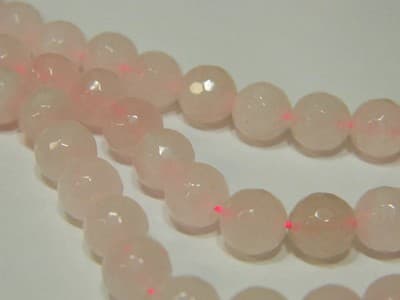 Grade A 8mm Faceted Light Pink Quartz Beads - Gorgeous Rose Pink Beads - Quartz - Thumbnail 2