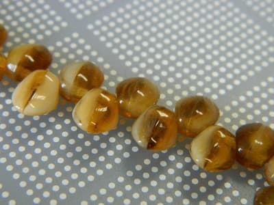 8x6mm Czech Boho Brown Petal Beads - Small Bohemian Crystal Petal Beads - - Thumbnail 4