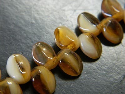 8x6mm Czech Boho Brown Petal Beads - Small Bohemian Crystal Petal Beads - - Thumbnail 3