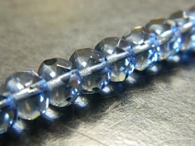 8x6MM Oxford Blue Fire Polished Faceted Czech Donut Beads - Fire Polish Finish - Thumbnail 4