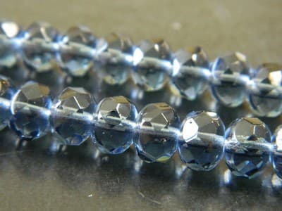 8x6MM Oxford Blue Fire Polished Faceted Czech Donut Beads - Fire Polish Finish - Thumbnail 5