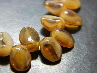 8x6mm Czech Boho Brown Petal Beads - Small Bohemian Crystal Petal Beads - - Thumbnail 5