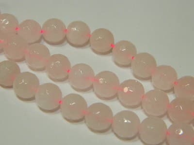 Grade A 8mm Faceted Light Pink Quartz Beads - Gorgeous Rose Pink Beads - Quartz - Thumbnail 4