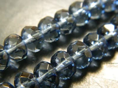 8x6MM Oxford Blue Fire Polished Faceted Czech Donut Beads - Fire Polish Finish - Thumbnail 9