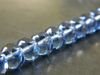 8x6MM Oxford Blue Fire Polished Faceted Czech Donut Beads - Fire Polish Finish - Thumbnail 8