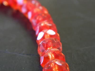 8x6MM Rustic Red Fire Polished Faceted Czech Donut Beads - "Red Fire" Fire - Thumbnail 6