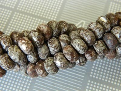 8x5MM Faceted Natural Snowflake Obsidian Rondelle Beads - Faceted Gemstone - Thumbnail 2