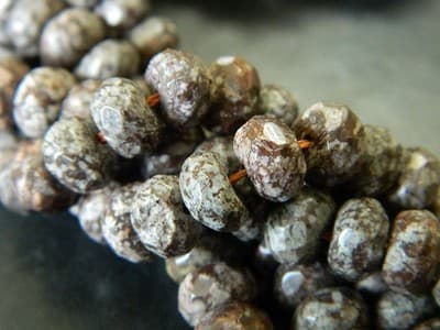 8x5MM Faceted Natural Snowflake Obsidian Rondelle Beads - Faceted Gemstone - Image 1