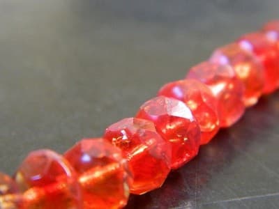 8x6MM Rustic Red Fire Polished Faceted Czech Donut Beads - "Red Fire" Fire - Thumbnail 9
