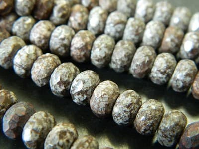 8x5MM Faceted Natural Snowflake Obsidian Rondelle Beads - Faceted Gemstone - Thumbnail 5