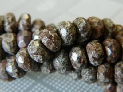 8x5MM Faceted Natural Snowflake Obsidian Rondelle Beads - Faceted Gemstone - Thumbnail 4