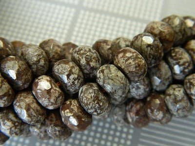 8x5MM Faceted Natural Snowflake Obsidian Rondelle Beads - Faceted Gemstone - Thumbnail 9