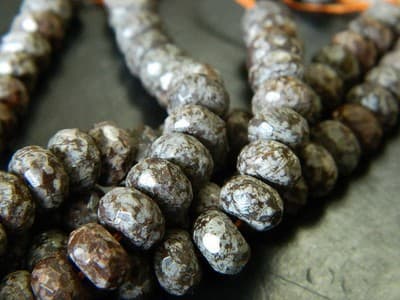 8x5MM Faceted Natural Snowflake Obsidian Rondelle Beads - Faceted Gemstone - Thumbnail 10