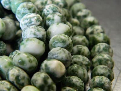 8x5MM Faceted Natural Green Spot Rondelle Beads-Faceted Gemstone Rondelle - Thumbnail 5