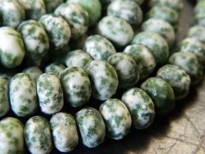 8x5MM Faceted Natural Green Spot Rondelle Beads-Faceted Gemstone Rondelle - Thumbnail 7