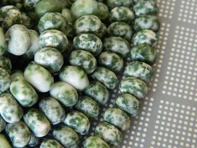 8x5MM Faceted Natural Green Spot Rondelle Beads-Faceted Gemstone Rondelle - Thumbnail 8