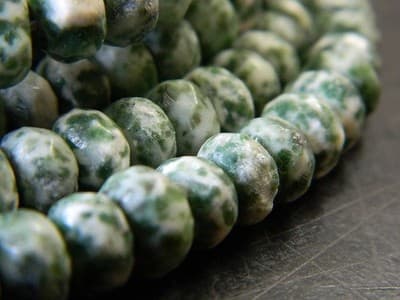 8x5MM Faceted Natural Green Spot Rondelle Beads-Faceted Gemstone Rondelle - Thumbnail 4