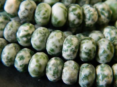 8x5MM Faceted Natural Green Spot Rondelle Beads-Faceted Gemstone Rondelle - Thumbnail 6
