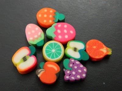 Crafters & Kids Fun Polymer Clay Fruit Theme Beads - Multi-Colored Fruit Themed - Image 1