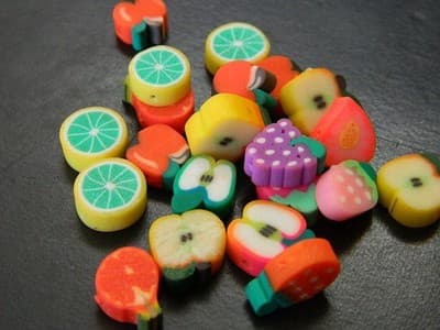 Crafters & Kids Fun Polymer Clay Fruit Theme Beads - Multi-Colored Fruit Themed - Thumbnail 3
