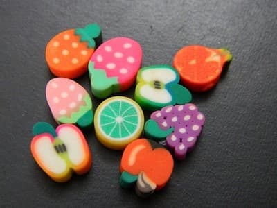 Crafters & Kids Fun Polymer Clay Fruit Theme Beads - Multi-Colored Fruit Themed - Thumbnail 4