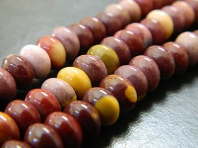 8x5MM BIG HOLE Mookaite Gemstone Rondelle Beads - Large Hole Mookaite Gemstone - Image 1