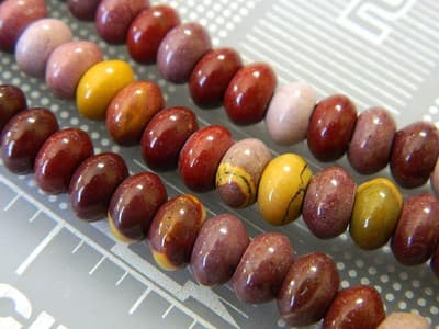 8x5MM BIG HOLE Mookaite Gemstone Rondelle Beads - Large Hole Mookaite Gemstone - Thumbnail 2