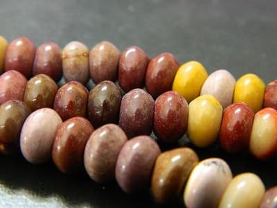 8x5MM BIG HOLE Mookaite Gemstone Rondelle Beads - Large Hole Mookaite Gemstone - Thumbnail 5