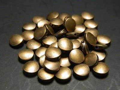 50 Qty9MM Smooth Flat Round Tibetan Style Coin Spacer Beads - Metal Alloy Copper - Thumbnail 2