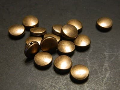 50 Qty9MM Smooth Flat Round Tibetan Style Coin Spacer Beads - Metal Alloy Copper - Thumbnail 3