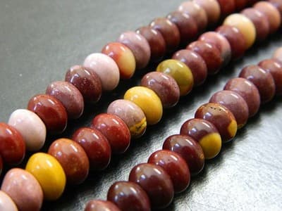 8x5MM BIG HOLE Mookaite Gemstone Rondelle Beads - Large Hole Mookaite Gemstone - Thumbnail 3