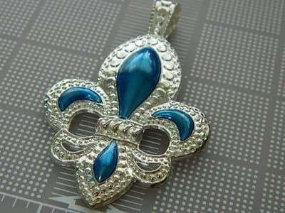 Extra Large Fleur De Lis Statement Pendants- - Thumbnail 3