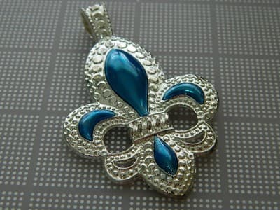 Extra Large Fleur De Lis Statement Pendants- - Thumbnail 2