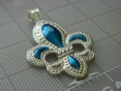 Extra Large Fleur De Lis Statement Pendants- - Thumbnail 4