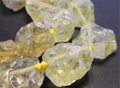 Raw Natural Lemon Quartz Gemstone Nugget Beads - Large Yellow Quartz Stone Big - Thumbnail 2